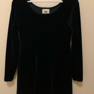 Green velvet dress